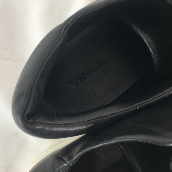 Vince Cantara Black Leather Slip On Sneaker Size 8 - Picture 4 of 8